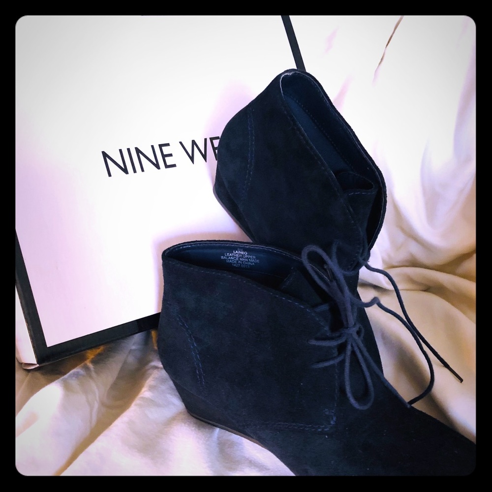 Black suede booties